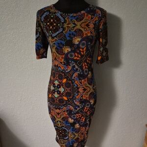 LuLaRoe Vibrant Paisley 1/2 Sleeve Dress